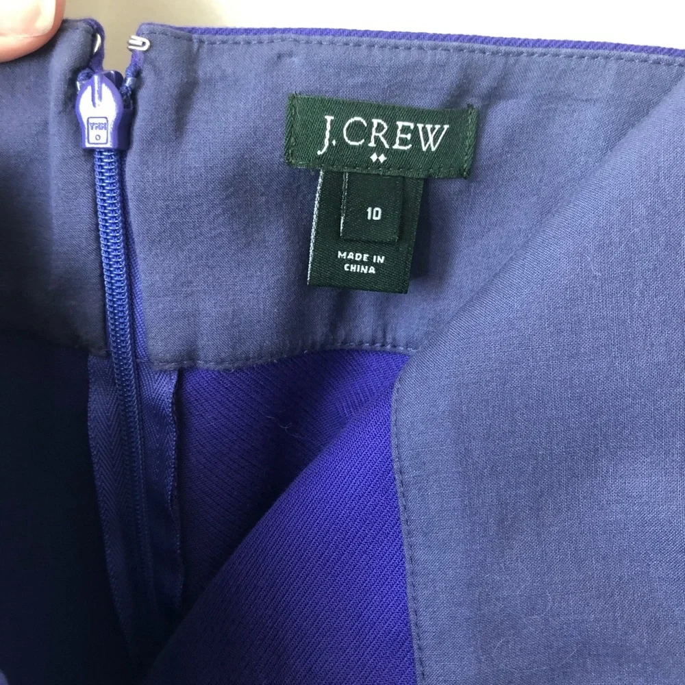 J. Crew‎ Factory Bright Purple 100% Cotton Pencil Mini Skirt 10